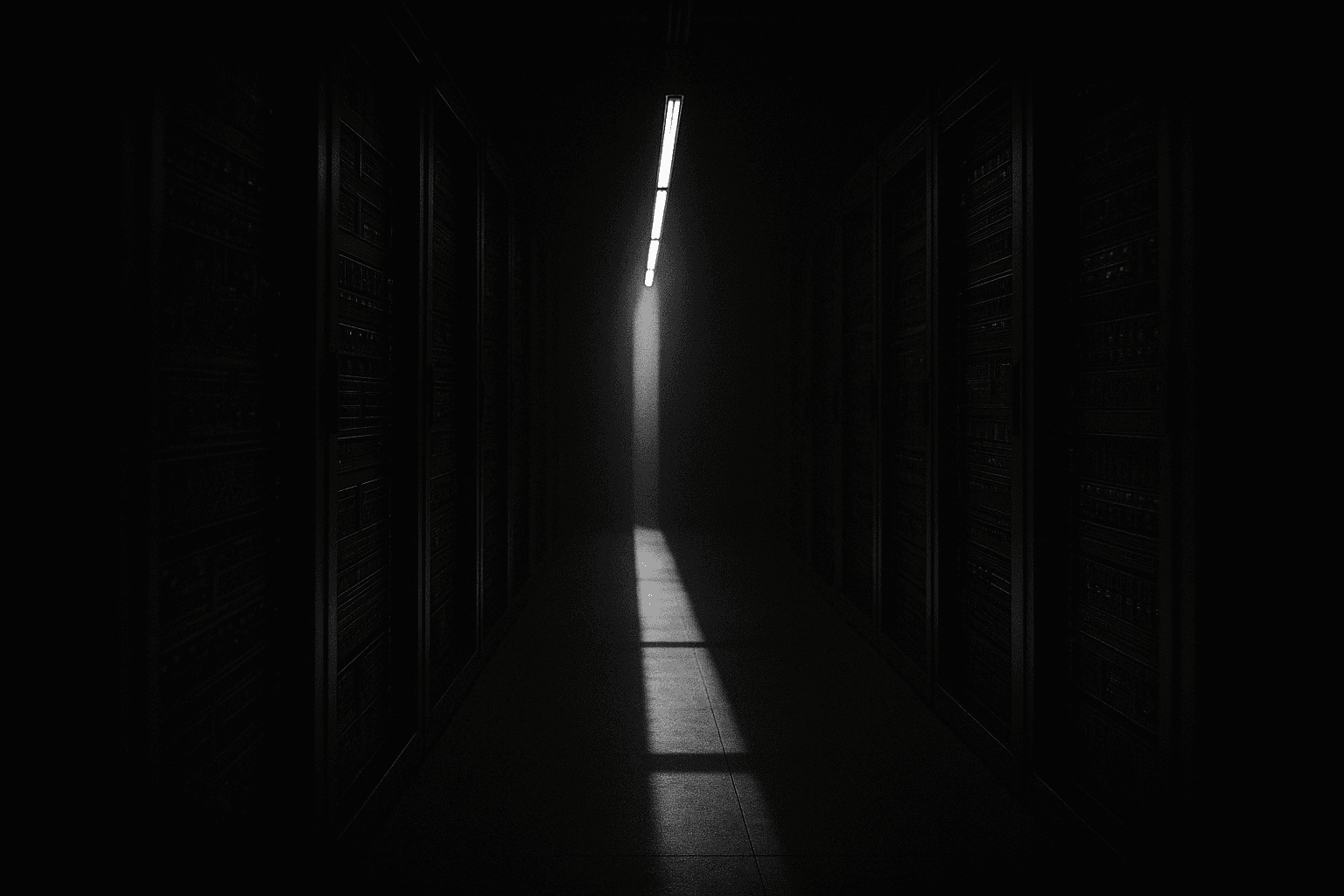 Monochrome editorial illustration for: The Disappearing Junior Role